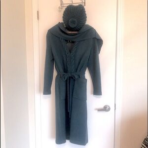 RARE Custom Made to order Knit Suit includes lined Coat/Skirt/Scarf & Beret